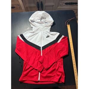 Nike Kids Red White Black Tracksuit Set Hoodie + Pants Youth Large